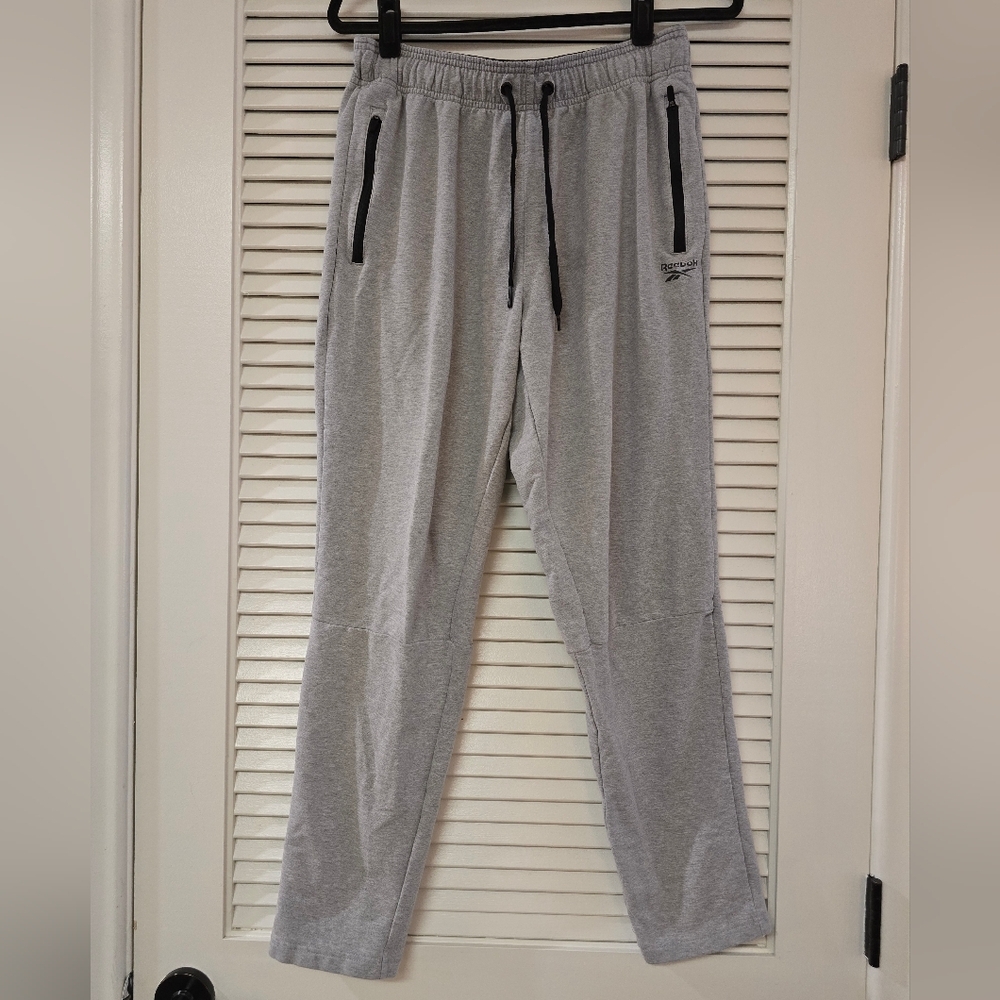Reebok - Men's Grey & Back Sweatpants With Zipper Pockets